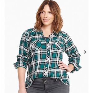 Torrid plaid challis camp shirt 4X